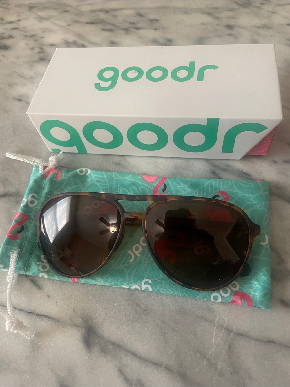 goodr Women's “Amelia Earhart Hosted Me” Aviator Sunglasses
